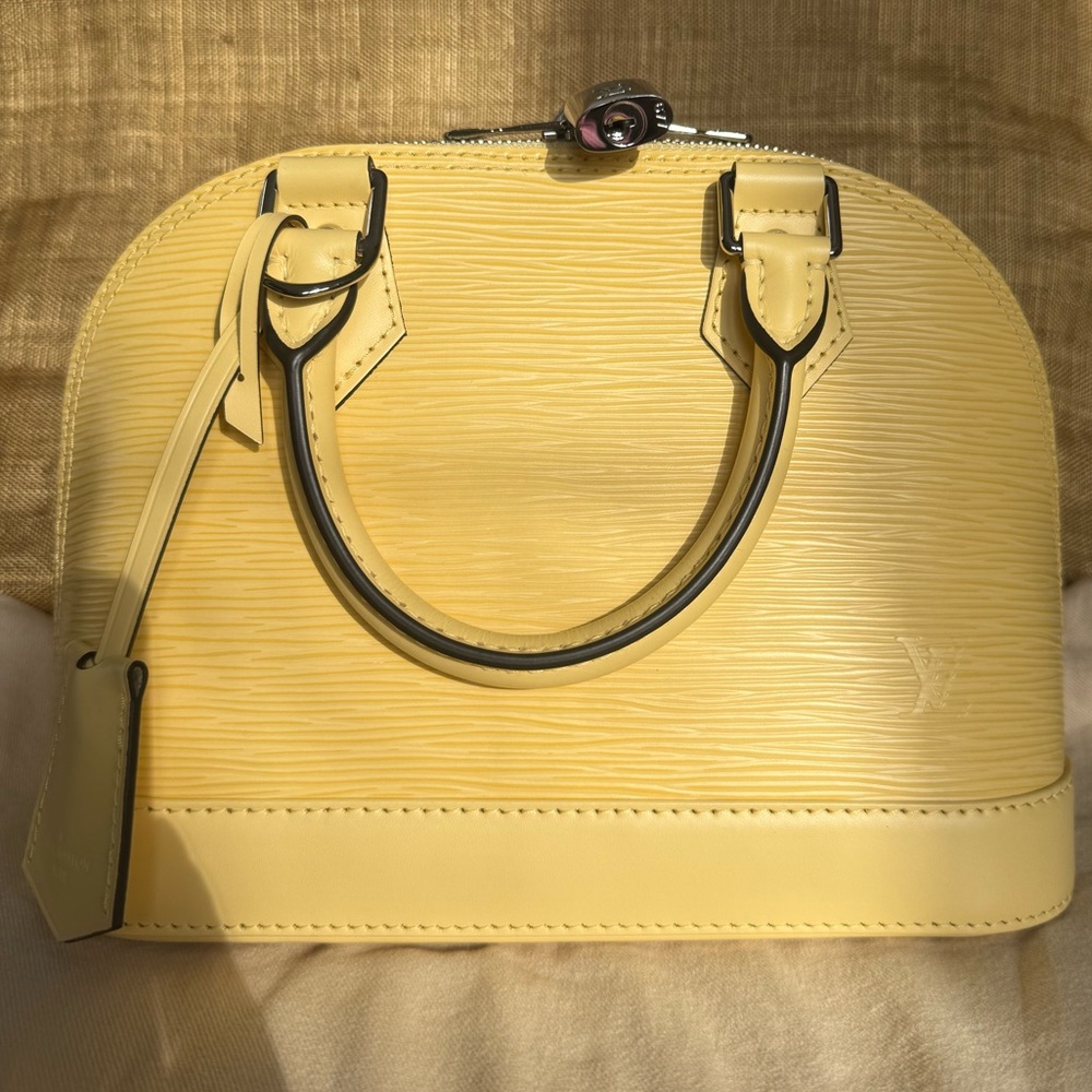 Louis Vuitton Alma BB in Jaune Plume Epi Leather